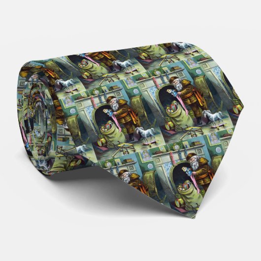 サンタ・クラウスのヴィンテージクリスマスのおもちゃつきストッキング ネクタイ (ロール)