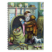 サンタ・クラウスのヴィンテージクリスマスのおもちゃつきストッキング ノートブック (正面)