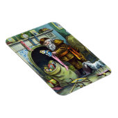 サンタ・クラウスのヴィンテージクリスマスのおもちゃつきストッキング マグネット (右側)