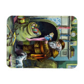 サンタ・クラウスのヴィンテージクリスマスのおもちゃつきストッキング マグネット (横)