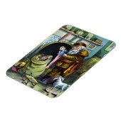 サンタ・クラウスのヴィンテージクリスマスのおもちゃつきストッキング マグネット (左側)