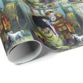 サンタ・クラウスのヴィンテージクリスマスのおもちゃつきストッキング ラッピングペーパー (ロールコーナー)