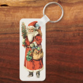 サンタ・クラウスのヴィンテージ・クリスマスのカット・イメージ キーホルダー (裏面)