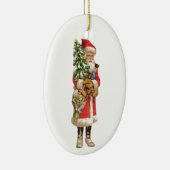 サンタ・クラウスのヴィンテージ・クリスマスのカット・イメージ セラミックオーナメント (右)