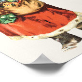 サンタ・クラウスのヴィンテージ・クリスマスのカット・イメージ ポスター (角)