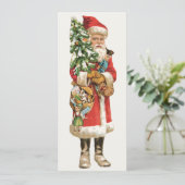 サンタ・クラウスのヴィンテージ・クリスマスのカット・イメージ 招待状 (スタンド正面)