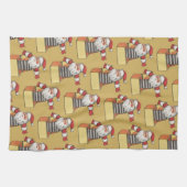 サンタ・クラウスの箱のジャックとしてのヴィンテージクリスマス キッチンタオル (横)