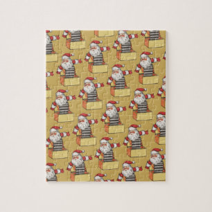 サンタ・クラウスの箱のジャックとしてのヴィンテージクリスマス ジグソーパズル
