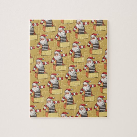 サンタ・クラウスの箱のジャックとしてのヴィンテージクリスマス ジグソーパズル (縦)