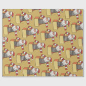 サンタ・クラウスの箱のジャックとしてのヴィンテージクリスマス ラッピングペーパー (フラット)