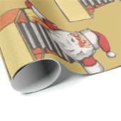 サンタ・クラウスの箱のジャックとしてのヴィンテージクリスマス ラッピングペーパー (ロールコーナー)