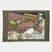 サンタ・クラウス玩具が下駄の靴を履くビンテージクリスマス キッチンタオル (横)