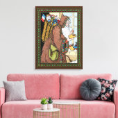 サンタ・クラウス玩具が下駄の靴を履くビンテージクリスマス キャンバスプリント (インサイチュ (リビング))