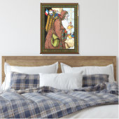 サンタ・クラウス玩具が下駄の靴を履くビンテージクリスマス キャンバスプリント (インサイチュ (寝室))