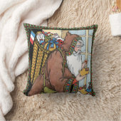 サンタ・クラウス玩具が下駄の靴を履くビンテージクリスマス クッション (ブランケット)