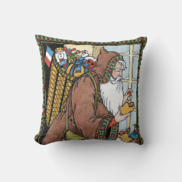 サンタ・クラウス玩具が下駄の靴を履くビンテージクリスマス クッション