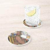 サンタ・クラウス玩具が下駄の靴を履くビンテージクリスマス コースター (側面)