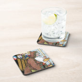 サンタ・クラウス玩具が下駄の靴を履くビンテージクリスマス コースター (右側)