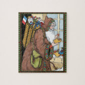 サンタ・クラウス玩具が下駄の靴を履くビンテージクリスマス ジグソーパズル (縦)