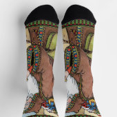 サンタ・クラウス玩具が下駄の靴を履くビンテージクリスマス ソックス (上部)