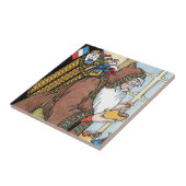 サンタ・クラウス玩具が下駄の靴を履くビンテージクリスマス タイル (側面)