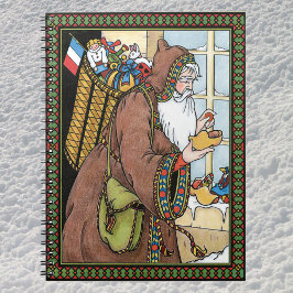 サンタ・クラウス玩具が下駄の靴を履くビンテージクリスマス ノートブック