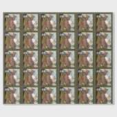 サンタ・クラウス玩具が下駄の靴を履くビンテージクリスマス ラッピングペーパー (フラット)