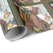 サンタ・クラウス玩具が下駄の靴を履くビンテージクリスマス ラッピングペーパー (ロールコーナー)