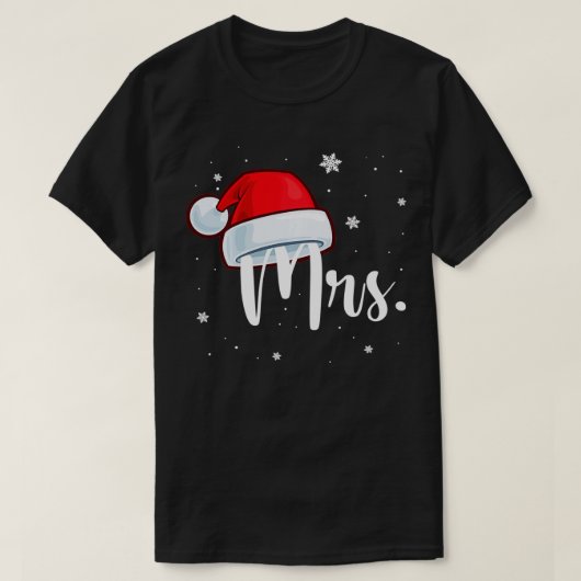 サンタ・クラウス・パジャマ夫妻のカップルCh Tシャツ (デザイン正面)