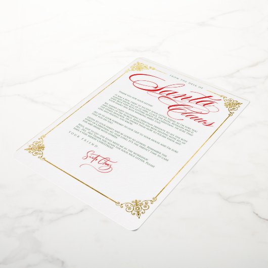 サンタ・クラウス・フォイル招待状からのサンキュー 箔招待状 (回転した状態)