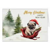 サンタ・クラウス・プグがスレッド・クリスマスを飾る (正面横)