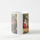 サンタ・クラウス・ラップの男の子、ヴィンテージ・クリスマス・ウィッシュ コーヒーマグカップ (中央)