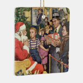 サンタ・クラウス・ラップの男の子、ヴィンテージ・クリスマス・ウィッシュ セラミックオーナメント (右)