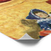 サンタ・クラウス・ラップの男の子、ヴィンテージ・クリスマス・ウィッシュ ポスター (角)