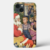 サンタ・クラウス・ラップの男の子、ヴィンテージ・クリスマス・ウィッシュ Case-Mate iPhoneケース (裏面)