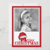 サンタ・クリスマスお洒落写真かわいいすてき帽子 シーズンカード (正面)