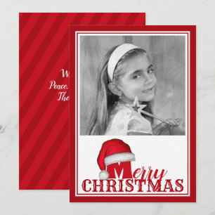 サンタ・クリスマスお洒落写真かわいいすてき帽子 シーズンカード