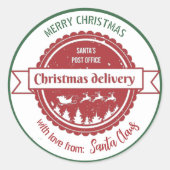サンタ・クリスマスからの特別配達 ラウンドシール (正面)