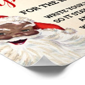 サンタ・クリスマスがカップで夜のサインを ポスター (角)