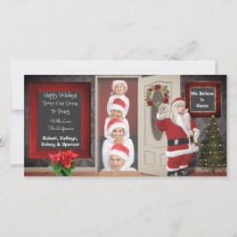 サンタ・クリスマスでポーズを取る シーズンカード