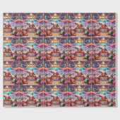 サンタ・クリスマスとのビンゴ・ゲーム ラッピングペーパー (フラット)