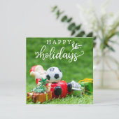 サンタ・クリスマスとサッカーのハッピーホリデー シーズンカード (スタンド正面)
