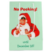 サンタ・クリスマスのピークなし ミディアムペーパーバッグ (裏面)