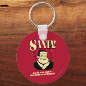 サンタ:クリスマスの朝の空の袋 キーホルダー (正面)