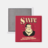 サンタ：クリスマスの朝の空の袋 マグネット (正面/裏面)