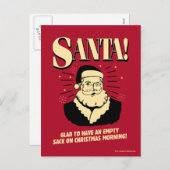 サンタ: クリスマスの朝の空袋 シーズンポストカード (正面/裏面)