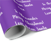 サンタ・クリスマスの紫色の名前の愛 ラッピングペーパー (ロールコーナー)