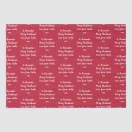 サンタ・クリスマスの赤いパーソナライズされた恋 薄葉紙