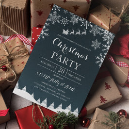 サンタ・クリスマスの雪企業の片 招待状