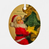 サンタ・クリスマスの願いパーソナライズされた飾り メタルオーナメント (正面)